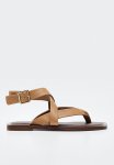Empty Leather Straps Sandal - Medium Brown
