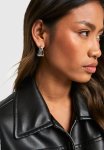 Silver Abstract MINI Hoop Earrings - Silver