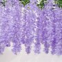 5pcs Faux Wisteria Flowers - Perfect For Home Gardens Party Decorations Christmas Day Decorations Room Decorations Weddings And Parties - Adding Beauty And Charm