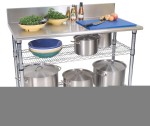 Work Table S steel - 2 Tier - Splashback - 1300 X 690 X 870MM