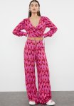 Patterned Woven Blouse Trousers Set - Ethnic