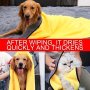 Ultra-absorbent Quick-dry Pet Towel - Soft Multi-use For Dogs & Cats Bathing And Car Wash