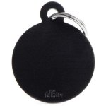 Myfamily Large Round Pet Id Tag - Aluminium Black Waggs Online Pet Shop