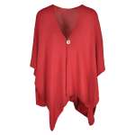 One Button Poncho - Red Free