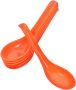 6PCS Melamine Soup Spoons Set Orange Long Handle Deep Ramen Noodle Ladles