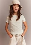 Ribbed Cotton Jersey Top - White