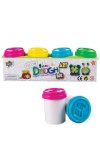 4 Piece Neon Play Dough Tubs With Molds Playset - Boredbox