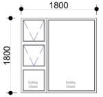 Aluminium Window PTT1818 Clear 1800×1800 Bronze
