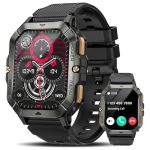 Military Smart Watches For Men Answer make Calls 2.02" Fitness Smart Watch For Android And Iphone Waterproof Fitness Tracker Wi