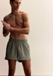 Seersucker Swim Shorts - Dusty Green