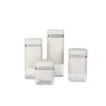 4 Piece Square Canister Set Cream