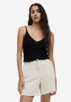 Linen-blend Shorts - Light Beige