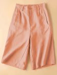 Slant Pockets Solid Shorts Casual Shorts For Spring & Summer Women's Clothing