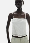Rhinestone-embellished Strappy Top - Cream