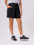 Black Textured Elasticated Waist Shorts - XS Black