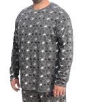 Mens Crown Detail Pj Top - 7XL Chcoal