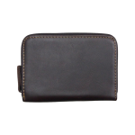 Compact Leather Wallet-black brown