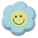Smiley Blue Flower Eraser Jibbitz - Nature