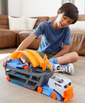 Hot Wheels Stunt N Go Transporter Truck Mobile Play Set Large With Loop Collapsible Launcher