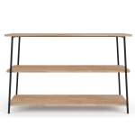 Leah Steel Pipe Shelf Console - Pine In Chestnut Finish