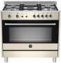 Rustica 5 Gas Burner With Gas Oven & Gas Grill 90CM Cream