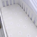Cot Fitted Sheet Beige Daisy Flower