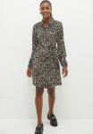 Animal Printed Shirt Dress - Beige