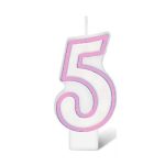 Birthday Number Candle Pink NO.5
