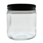 100ML Clear Glass Jar With Black Aluminium Lid 58 400