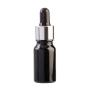 10ML Black Glass Aromatherapy Bottle With Pipette - Black & Silver Collar 18/60