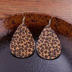 Multicolor Leopard Print Pu Leather Waterdrop Shape Earrings For Women Jewelry Gift