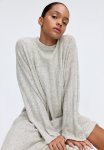 Oversized Rib-knit Dress - Light Greige