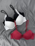 3 Pack Push Up Stretch Everyday Bra Simple Comfy T-Shirt Intimates Bra Women's Lingerie & Underwear