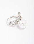 Silver Cubic Zirconia Trail Wrapped Ring - M l