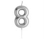 Casey 10CM Silver Numerical Birthday Candle NR.8 Retail