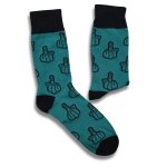 Middle Finger Turq Adult Anklet Sock - Factory Plaza