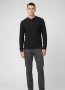 Ben Sherman Henley Waffle Knit Black Top - XXL / Black