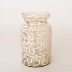 White Patterned Glass Vase – 18X11CM