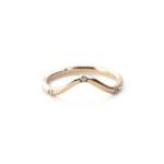 Gentle Three Diamond Arch Band - Natural White Gold 18CT