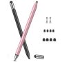 2 Pack - 3 In 1 Stylus Pens For All Universal Touch Screen Black/rose Gold