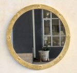 Round Mirror With Metal Detail Gold 61CM