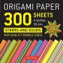 Origami Paper 300 Sheets Stripes And Solids 4   10 Cm   - Tuttle Origami Paper: Double-sided Origami Sheets Printed With 12 Different Designs   Notebook / Blank Book