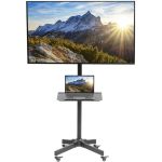 Vivo Mobile Tv Cart For 13 To 60 Inch Screens Up To 55 Lbs Lcd LED Oled 4K Smart Flat And Curved Panels Rolling