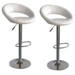 Smte 2 Piece Faux Leather Swivel Bar Stool White With Keychain