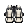 5 Universal Full Set Pu Leather Car Seat Covers With Memory Foam Headrests YB-402 Black And White