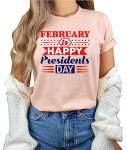 February Is Happy Presidents Day Shirt Patriotic Shirts President Gifts George Washington 00227-5