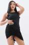 Ladies Sleeveless Bodycon Dress - Black - Black / S
