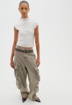 Ribbed Turtleneck Top - White