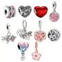 10PCS Silver Charms Set Compatible With Bracelet Necklace Love Family Beads