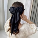 Elegant Satin Bow Hair Clip - Hypoallergenic Sparkle Finish For Curly Hair Perfect For Weddings & Parties